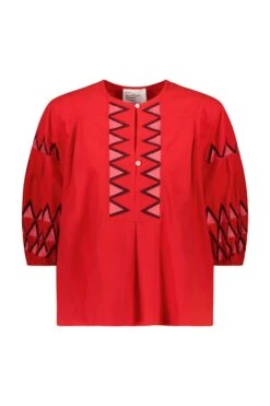 LEON & HARPER Blouse Cacia Alpha -LEON & HARPER Shop BLOUSE CACIA ALPHA RED 10