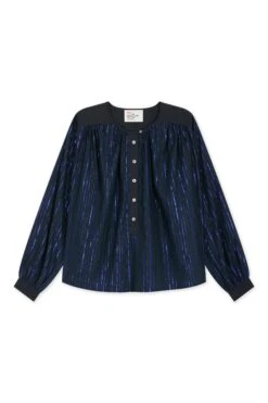 LEON & HARPER Blouse Cake Stripe -LEON & HARPER Shop BLOUSE CAKE STRIPE BLUE 10