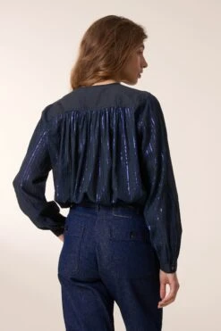 LEON & HARPER Blouse Cake Stripe -LEON & HARPER Shop BLOUSE CAKE STRIPE BLUE 4