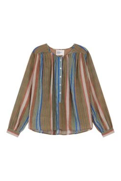 LEON & HARPER Blouse Cake Strp 7 LEON & HARPER Blouse Cake Strp -LEON & HARPER Shop BLOUSE CAKE STRP BLUE 10