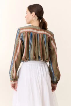 LEON & HARPER Blouse Cake Strp 6 LEON & HARPER Blouse Cake Strp -LEON & HARPER Shop BLOUSE CAKE STRP BLUE 3