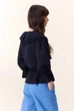 LEON & HARPER Blouse Cala PLN -LEON & HARPER Shop BLOUSE CALA PLN BLACK IRIS 3