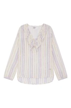 LEON & HARPER Blouse Casta Strp -LEON & HARPER Shop BLOUSE CASTA STRP OFF WHITE 10