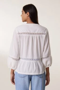 LEON & HARPER Blouse Cecil Lace -LEON & HARPER Shop BLOUSE CECIL LACE OFF WHITE 3