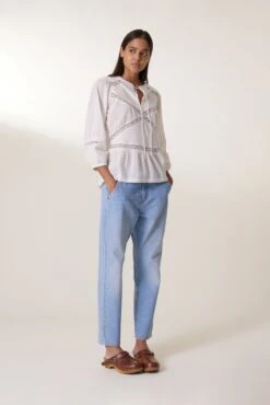 LEON & HARPER Blouse Cecil Lace -LEON & HARPER Shop BLOUSE CECIL LACE OFF WHITE 4