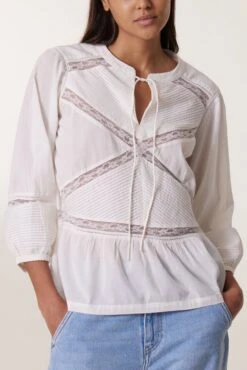 LEON & HARPER Blouse Cecil Lace -LEON & HARPER Shop BLOUSE CECIL LACE OFF WHITE 5