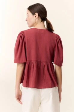 LEON & HARPER Blouse Choly Pearl -LEON & HARPER Shop BLOUSE CHOLY PEARL TOMATO 3