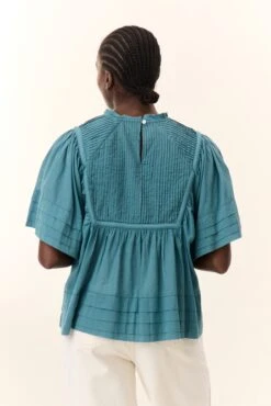 LEON & HARPER Blouse Clive Pint 7 LEON & HARPER Blouse Clive Pint -LEON & HARPER Shop BLOUSE CLIVE PINT PETROL 3