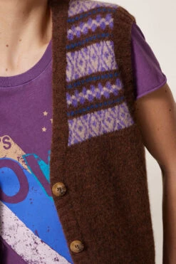 LEON & HARPER Cardigan Mamette Jack -LEON & HARPER Shop CARDIGAN MAMETTE JACK BROWN 3