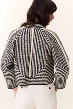 LEON & HARPER Cardigan Marvela Strp 14 LEON & HARPER Cardigan Marvela Strp -LEON & HARPER Shop CARDIGAN MARVELA STRP BLACK 5