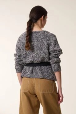 LEON & HARPER Cardigan Merle Mix -LEON & HARPER Shop CARDIGAN MERLE MIX GREY 3