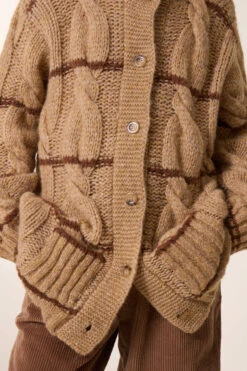 LEON & HARPER Cardigan Mucho Stripe 10 LEON & HARPER Cardigan Mucho Stripe -LEON & HARPER Shop CARDIGAN MUCHO STRIPE ECRU 4