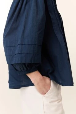 LEON & HARPER Chemise Chimi Pleat -LEON & HARPER Shop CHEMISE CHIMI PLEAT BLACK IRIS 4