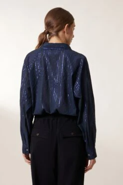 LEON & HARPER Chemise Choral Str -LEON & HARPER Shop CHEMISE CHORAL STR BLUE 3