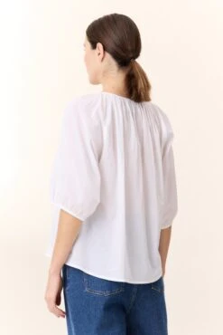 LEON & HARPER Chemise Cool Pleat -LEON & HARPER Shop CHEMISE COOL PLEAT WHITE 3