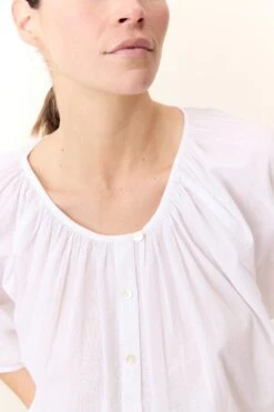 LEON & HARPER Chemise Cool Pleat -LEON & HARPER Shop CHEMISE COOL PLEAT WHITE 4