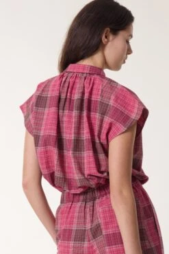 LEON & HARPER Chemise Cotta Strght -LEON & HARPER Shop CHEMISE COTTA STRGHT RED 6