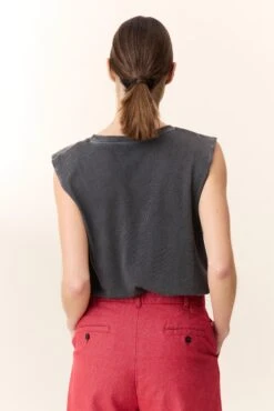 LEON & HARPER Débardeur Dode Road -LEON & HARPER Shop DEBARDEUR DODE ROAD CARBONE 3