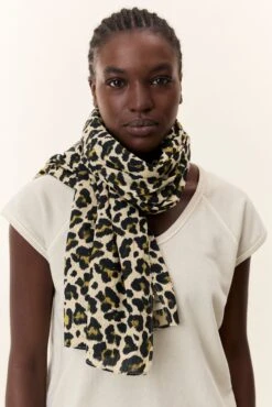 LEON & HARPER Foulard Emee Mix -LEON & HARPER Shop FOULARD EMEE MIX BEIGE 5
