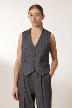 LEON & HARPER Gilet Valet Chev -LEON & HARPER Shop GILET VALET CHEV CHEVRON 4