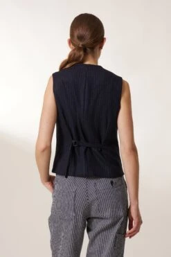 LEON & HARPER Gilet Valet Stripe -LEON & HARPER Shop GILET VALET STRIPE BLACKSTRIPE 3