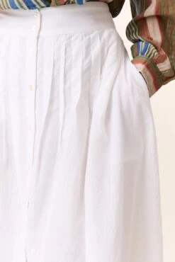 LEON & HARPER Jupe Joni Pleat -LEON & HARPER Shop JUPE JONI PLEAT WHITE 4