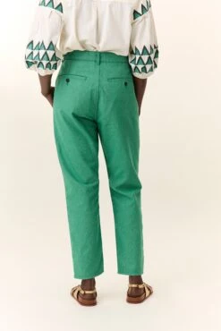 LEON & HARPER Pantalon Edgar Plain -LEON & HARPER Shop PANTALON EDGAR PLAIN GREEN 3