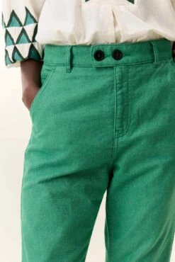 LEON & HARPER Pantalon Edgar Plain -LEON & HARPER Shop PANTALON EDGAR PLAIN GREEN 4