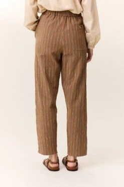 LEON & HARPER Pantalon Parsa Strp -LEON & HARPER Shop PANTALON PARSA STRP BROWN 3