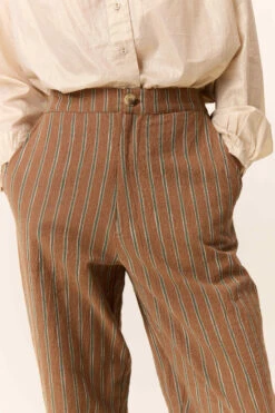 LEON & HARPER Pantalon Parsa Strp -LEON & HARPER Shop PANTALON PARSA STRP BROWN 4