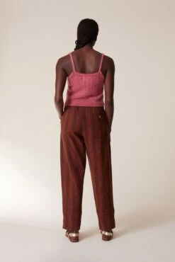 LEON & HARPER Pantalon Perla Matelas -LEON & HARPER Shop PANTALON PERLA MATELAS BROWN 3