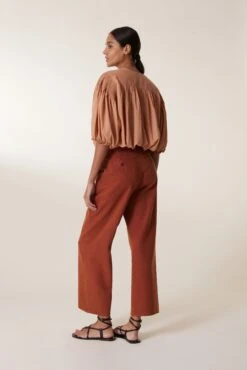 LEON & HARPER Pantalon Philo PL2 -LEON & HARPER Shop PANTALON PHILO PL2 TERRACOTTA 3