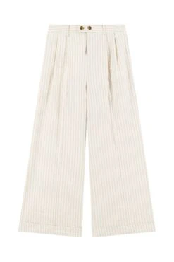 LEON & HARPER Pantalon Popsi Strp -LEON & HARPER Shop PANTALON POPSI STRP OFF WHITE 10
