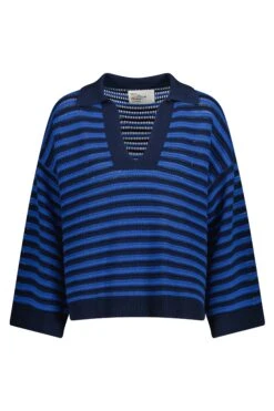 LEON & HARPER Polo Moonia Strp -LEON & HARPER Shop POLO MOONIA STRP NAVY 10