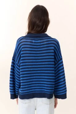 LEON & HARPER Polo Moonia Strp -LEON & HARPER Shop POLO MOONIA STRP NAVY 3