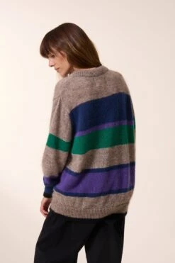 LEON & HARPER Pull Madra Stripe -LEON & HARPER Shop PULL MADRA STRIPE BEIGE 3