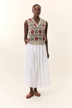 LEON & HARPER Pull Mundo Flower -LEON & HARPER Shop PULL MUNDO FLOWER BEIGE 3