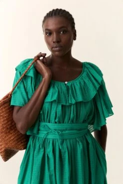 LEON & HARPER Robe Raeya Plain -LEON & HARPER Shop ROBE RAEYA PLAIN GREEN 4 1