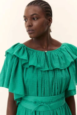 LEON & HARPER Robe Raeya Plain -LEON & HARPER Shop ROBE RAEYA PLAIN GREEN 8 1