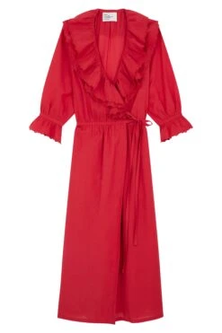 LEON & HARPER Robe Reem Plain -LEON & HARPER Shop ROBE REEM PLAIN RED 10