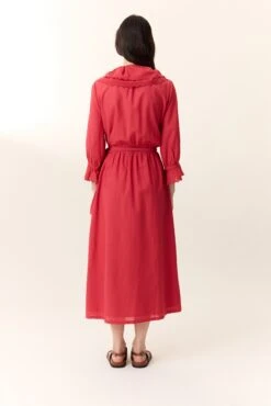 LEON & HARPER Robe Reem Plain -LEON & HARPER Shop ROBE REEM PLAIN RED 3