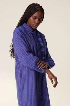 LEON & HARPER Robe Renna Stripe 8 LEON & HARPER Robe Renna Stripe -LEON & HARPER Shop ROBE RENNA STRIPE PURPLE 4
