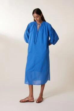 LEON & HARPER Robe Rire Plain -LEON & HARPER Shop ROBE RIRE PLAIN OCEAN 4
