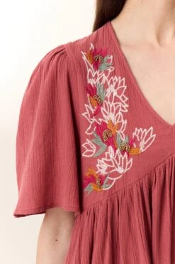 LEON & HARPER Robe Risu Pearl -LEON & HARPER Shop ROBE RISU PEARL TOMATO 4