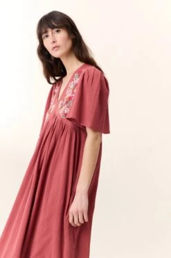 LEON & HARPER Robe Risu Pearl -LEON & HARPER Shop ROBE RISU PEARL TOMATO 5