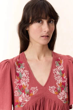 LEON & HARPER Robe Risu Pearl -LEON & HARPER Shop ROBE RISU PEARL TOMATO 7