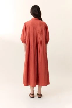LEON & HARPER Robe Roca Pleat -LEON & HARPER Shop ROBE ROCA PLEAT TERRACOTTA 3