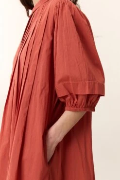 LEON & HARPER Robe Roca Pleat -LEON & HARPER Shop ROBE ROCA PLEAT TERRACOTTA 4