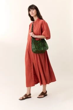 LEON & HARPER Robe Roca Pleat -LEON & HARPER Shop ROBE ROCA PLEAT TERRACOTTA 6