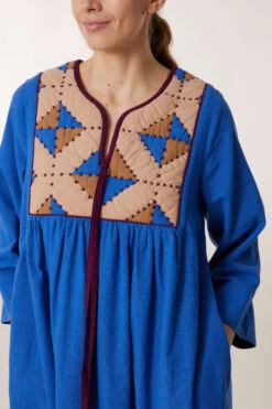 LEON & HARPER Robe Rom Losange -LEON & HARPER Shop ROBE ROM LOSANGE BLUE 2